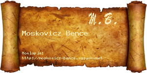 Moskovicz Bence névjegykártya